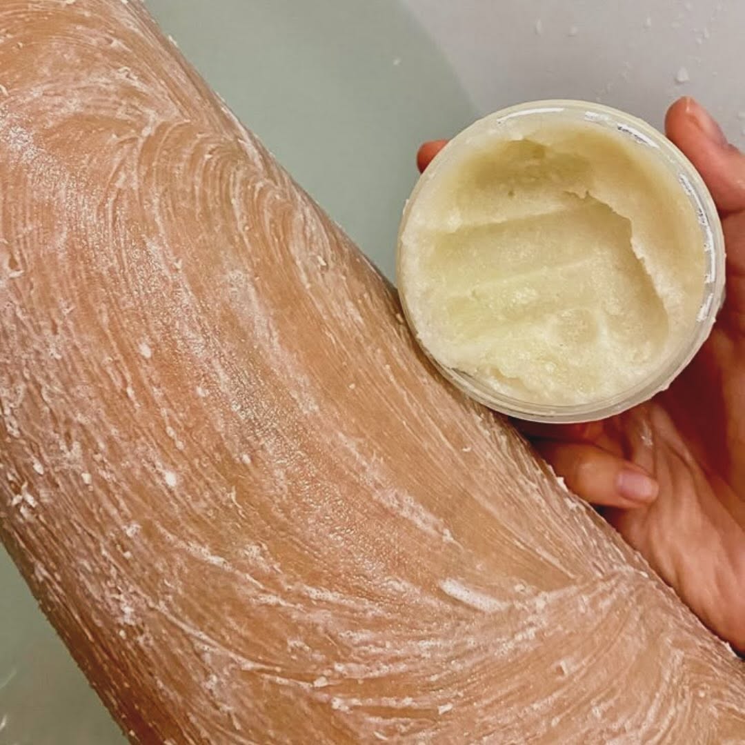 Exfoliating scrub close-up